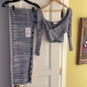 Set of crop top and a midi skirt self portrait brand new size M